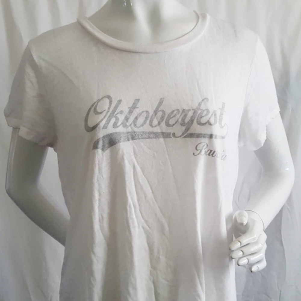 SOLD! Oktoberfest Bavaria White Sheer Tee Shirt XL
